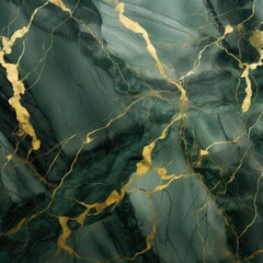 Green marble texture with gold veins