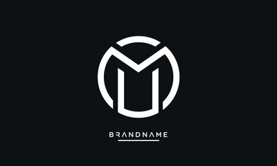 Alphabet letters MU or UM abstract logo monogram