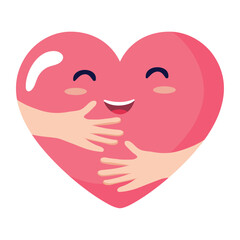 hug day illustration with heart hugging himself