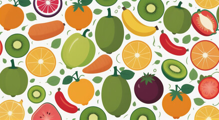 seamless background with fruits Ai generated