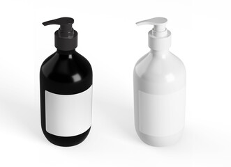 3D Illustration. Pump cosmetic tubes isolated.