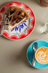 coffee and cake at coffee shop