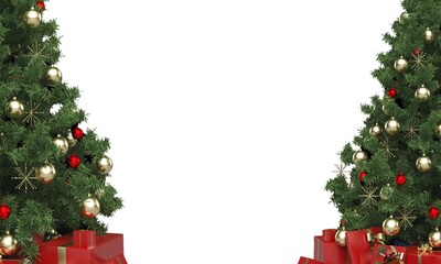Beautiful Christmas tree for new year isolated on a white background