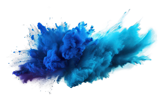 spray particle space holi dark exploding flour paint cloud motion texture design abstract colours dust black explosion background Splash colored powder Blue particles splatter white blackground