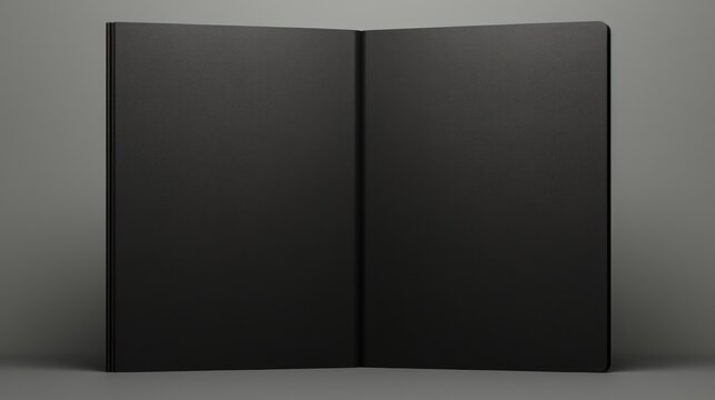 Blank Bi Fold Card Template on a Black Background for Advertisement or Business Booklet with 3D Render Illustration