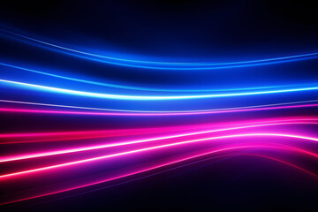 Abstract blue and pink neon lights, laser lines background wallpaper