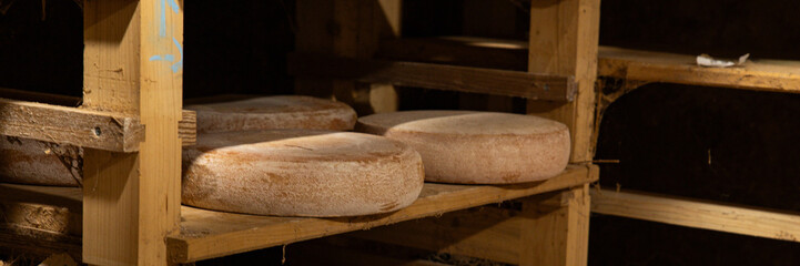 aged cheese cellar appetizer cheese production meal food snack on the table copy space food background rustic top view