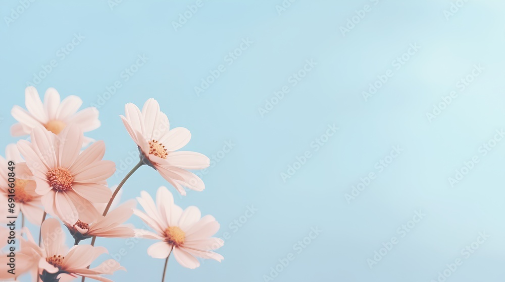 Poster a visually soothing abstract background featuring delicate flower petals arranged in a minimalist st