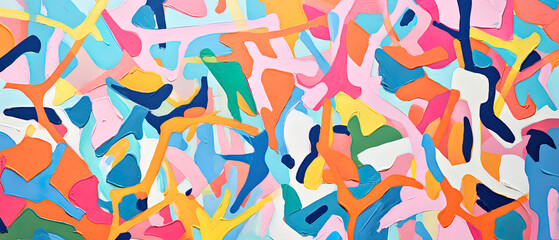Obraz premium pattern with abstract colorful shapes and lines, generative AI texture 