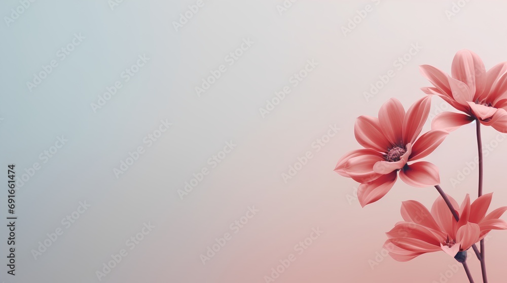 Poster an artistic abstract background featuring stylized floral elements in a soft pink blush pastel color