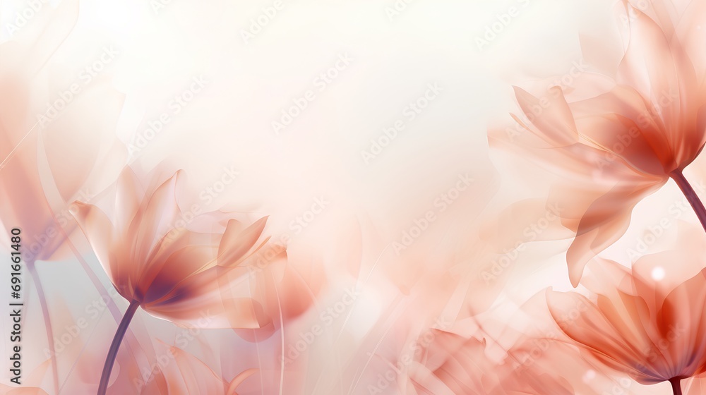 Poster a visually soothing abstract background featuring delicate flower petals arranged in a minimalist st