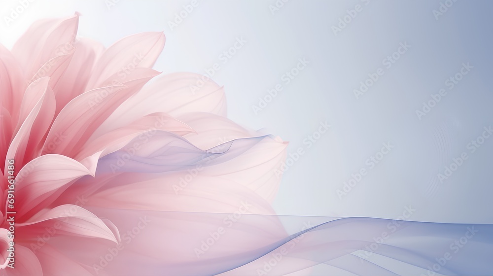 Poster a visually soothing abstract background featuring delicate flower petals arranged in a minimalist st