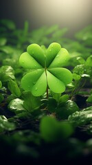 Macro shot of a 4-leaf clover(astrological mood)