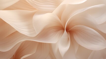 An artistic and delicate arrangement of abstract flower petals, bathed in soft beige hues that evoke a sense of calm and beauty, embodying the principles of aesthetic minimalism. - obrazy, fototapety, plakaty