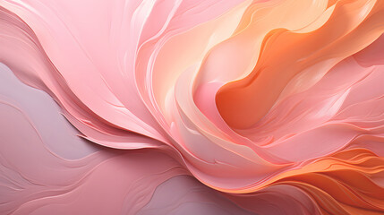 abstract background in pink and Peach Fuzz shades, wavy banner for your design. the color of 2024.