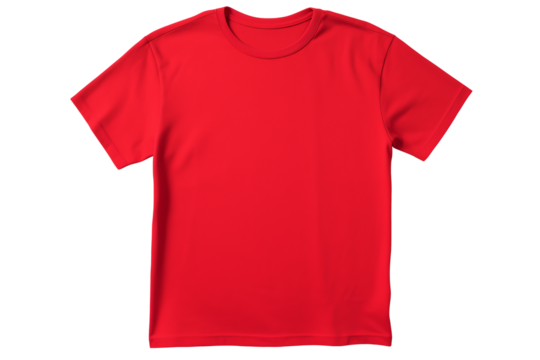 A red blank t shirt on a transparent background