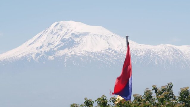 Armenian flag military cementary. Nagorno-karabakh conflict, Azerbaijan war. Artsakh symbol on Erablur memorial graveyard, patriotism in Yerevan. Graves of dead soldiers. Hayastan armed forces. Ararat