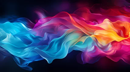 Foto op Plexiglas abstract art colorful background, smoke, swirls, waves, vibrant colors, artist, artistic, background wallpaper, website, header © Artistic Visions