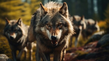 Obraz premium A pack of wolves 