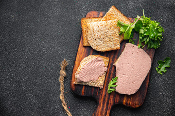 pate foie gras poultry liver cooking appetizer meal food snack on the table copy space food background rustic top view