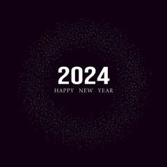 The space effect for Year 2024 New Years Greeting Symbol Logo with black background for digital arts