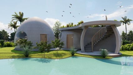bioconstruction in architecture, super adobe construction system, special rustic housing project