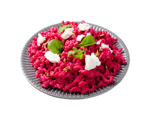 Pasta with Beet Sauce, Vegetarian Beetroot Pasta, Pink Pesto, Tasty Healthy Meal