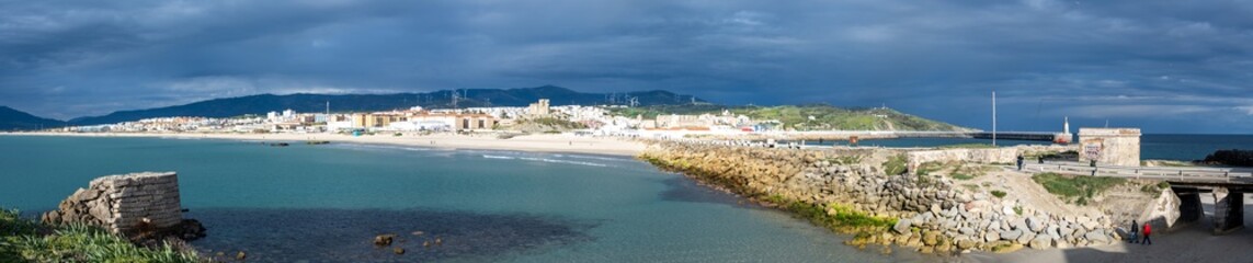Tarifa, Spain - Jan 30, 2023: A panoramic view of Tarifa
