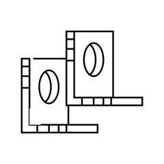 corner brace hardware furniture fitting line icon vector. corner brace hardware furniture fitting sign. isolated contour symbol black illustration