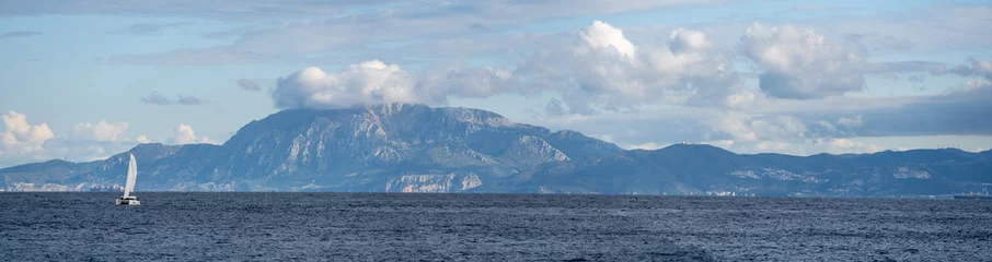 Fotobehang Looking at the Mountains of Morroco across the Strait of Gibraltar from Spain © Joseph Creamer