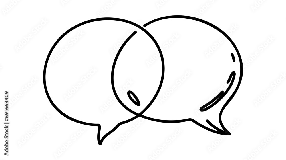 Poster continuous drawing of one line of an speech bubble. web concept. speech bubble isolated on a white b