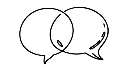 Continuous drawing of one line of an speech bubble. Web concept. Speech bubble isolated on a white background.