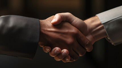 Close-Up of Two Businessmen Shaking Hands