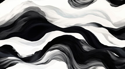 a watercolor banner in classic black and white tones, the fluidity and delicate details of the...