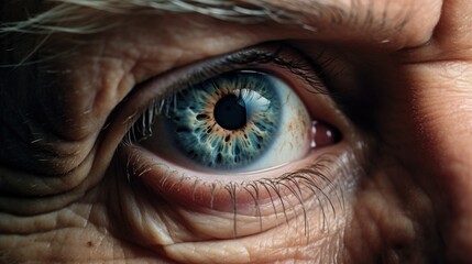 Naklejka premium a close up of a person's eye with the iris of an eyeball in the center of the iris of the eye and the iris of the eye.
