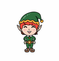 Elf cartoon vector on an isolated background Ai AI-generated