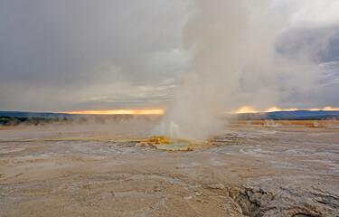 Sunset and Clouds by the Geysers