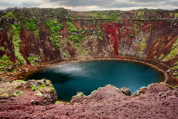 Kerið (Kerid) is a volcanic crater lake located in the Grímsnes area in south Iceland, along the...