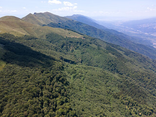 Fototapeta premium Aerial view of Belasitsa Mountain, Bulgaria