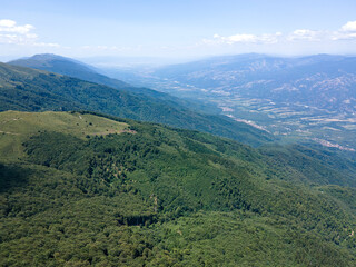 Fototapeta premium Aerial view of Belasitsa Mountain, Bulgaria