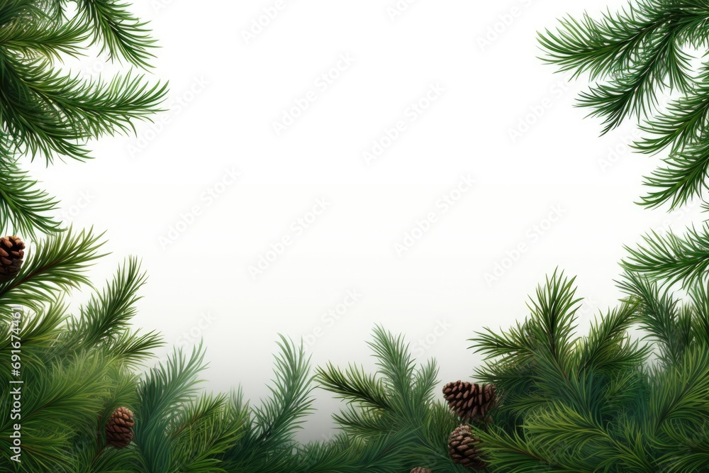 Poster pine trees with cones. suitable for nature and outdoor themes