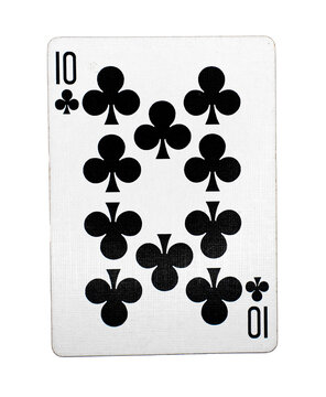 Ten of clubs playing card on a transparent background 