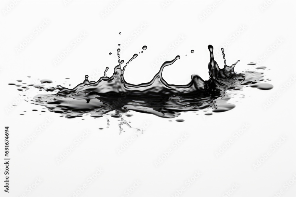 Poster A captivating black and white photo capturing a dynamic splash of water. Perfect for adding a touch of drama to any project