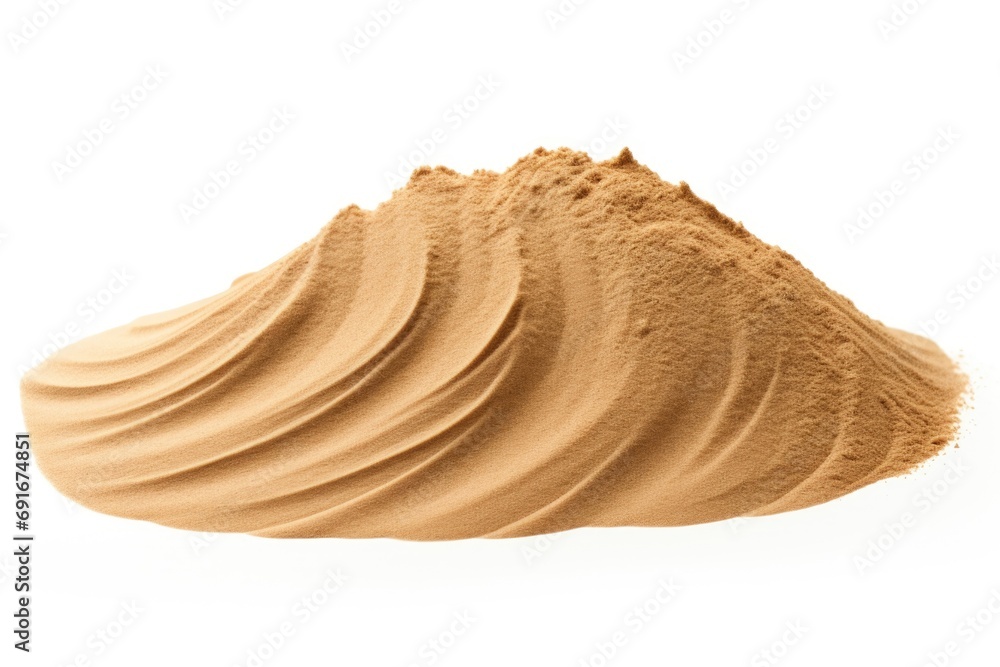 Poster a pile of sand on a white surface. suitable for various projects and designs