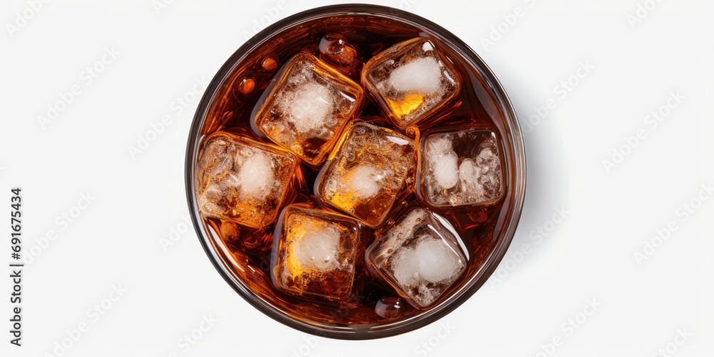 Poster a bowl filled with ice cubes sitting on top of a table. perfect for refreshing summer themes or beve