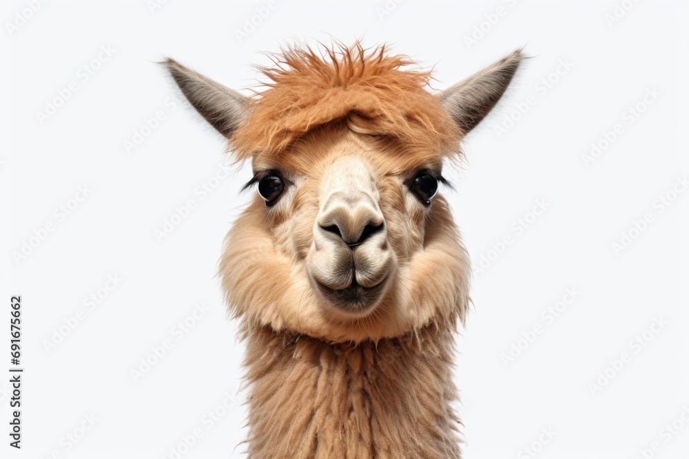 Leinwandbilder a close up photograph of a llama's face. this image can be used to showcase the unique features and 