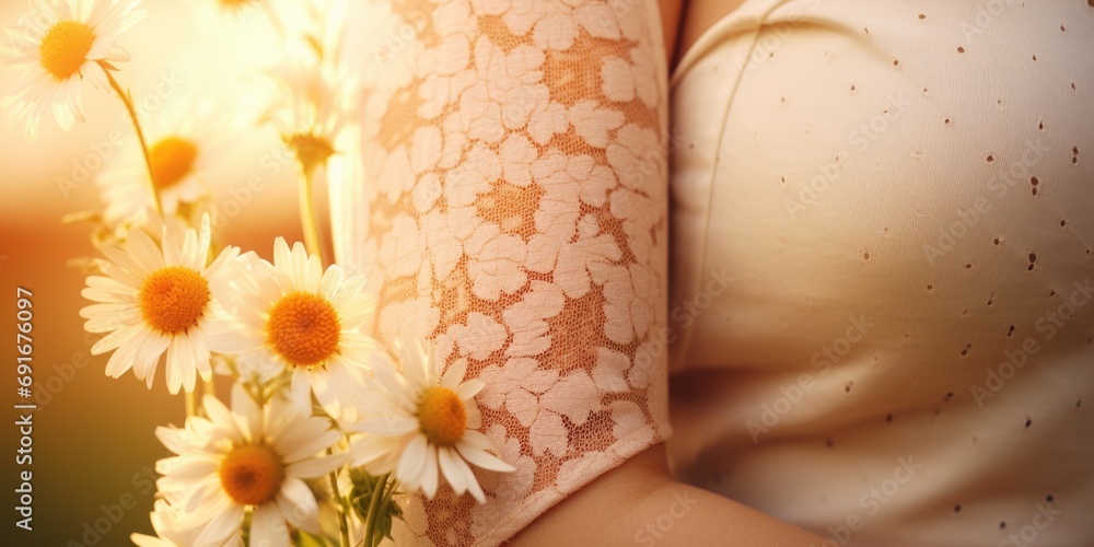 Poster close-up of a person holding a bouquet of flowers. suitable for various occasions and events