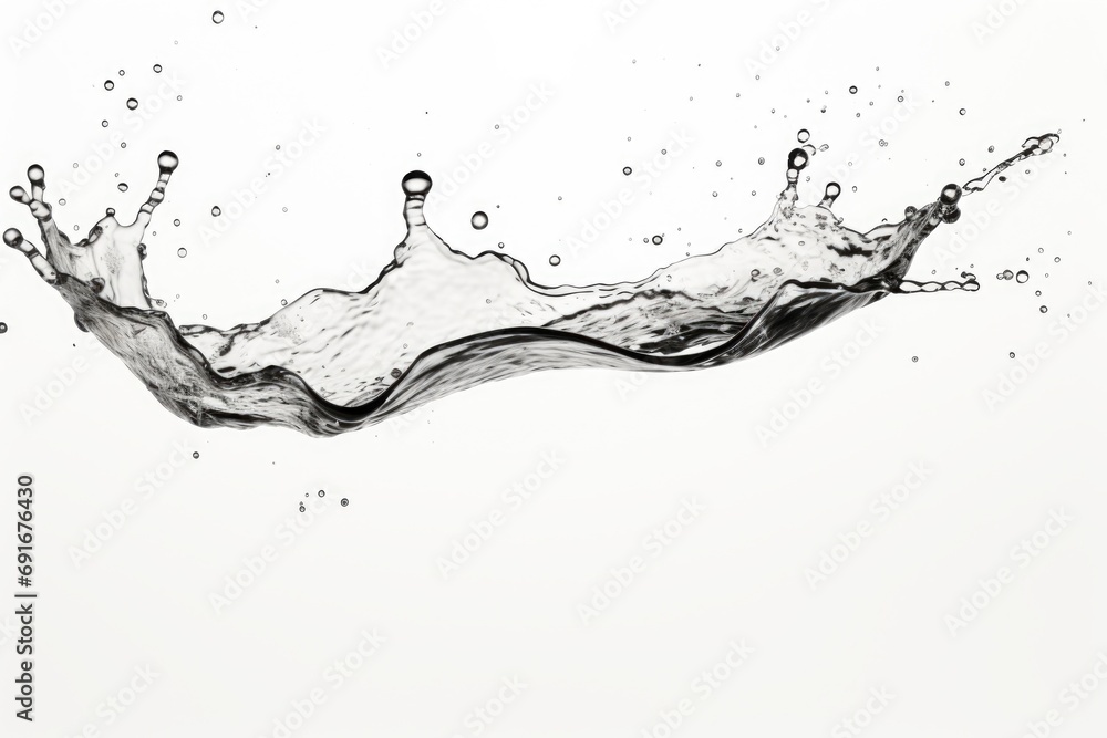 Poster a captivating black and white photo capturing a dynamic splash of water. ideal for various creative 