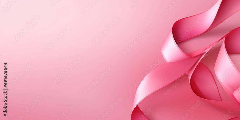 Poster a pink ribbon is displayed on a pink background. this image can be used for various purposes
