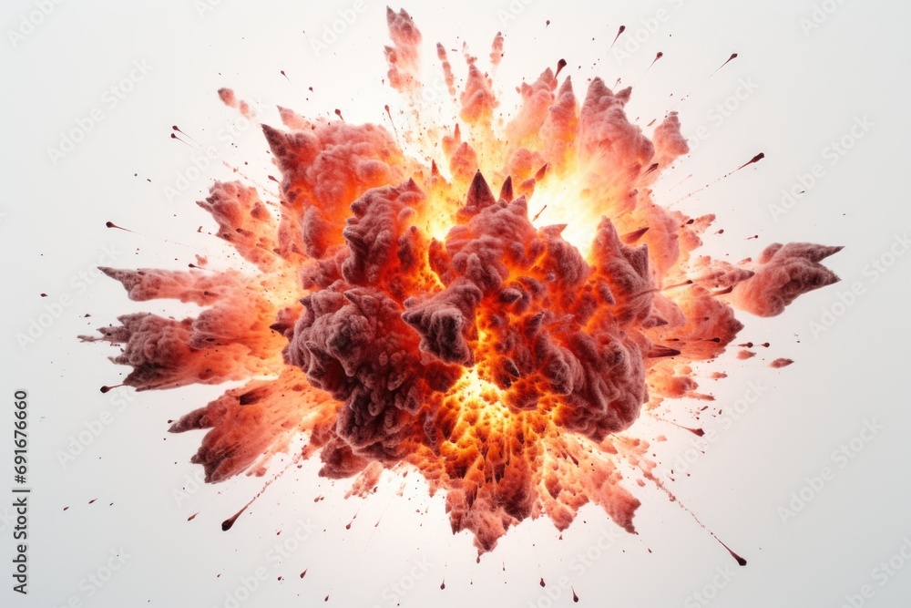 Poster a vibrant and dramatic explosion of red and orange smoke. perfect for adding excitement and energy t